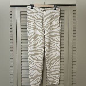 UGG Cream and Tan Zebra Print Sweatpants Joggers
